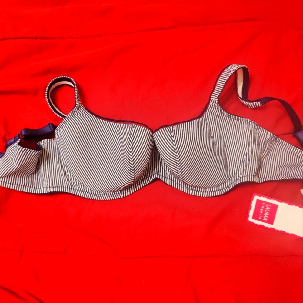 Lauma Lingerie striped balconette bra - sailor themed! CUTE! - NWT - 34C